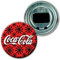 2 1/4" Diameter Round Bottle Opener w/ Spinning Wheels 3D Lenticular Images - Red (Custom)
